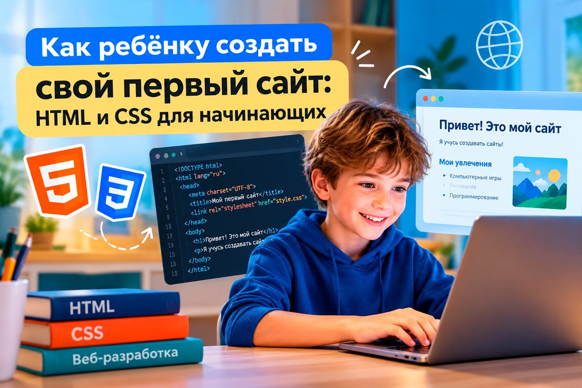 Как ребёнку создать свой сайт — HTML и CSS для детей с нуля