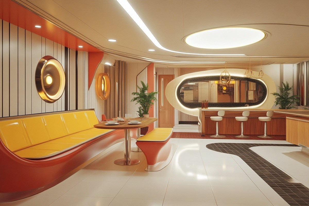 Интерьер в стиле ретро-футуризм