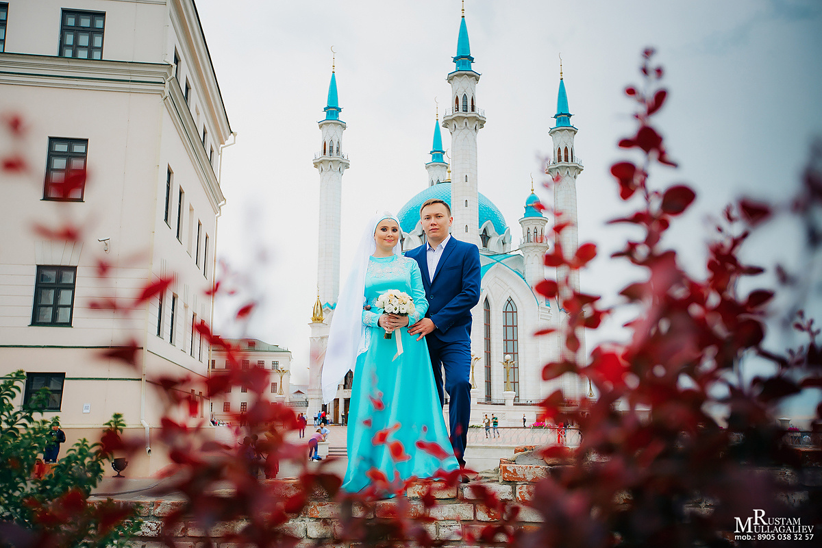 никах в мечете Кул Шариф, мусульманская свадьба в Казани,, платок на никах