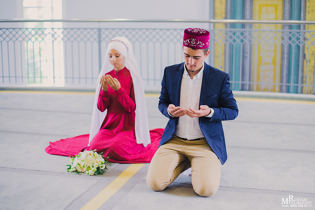 Никах в мечете Ярдэм, фотосессия молодоженов, платье на никах