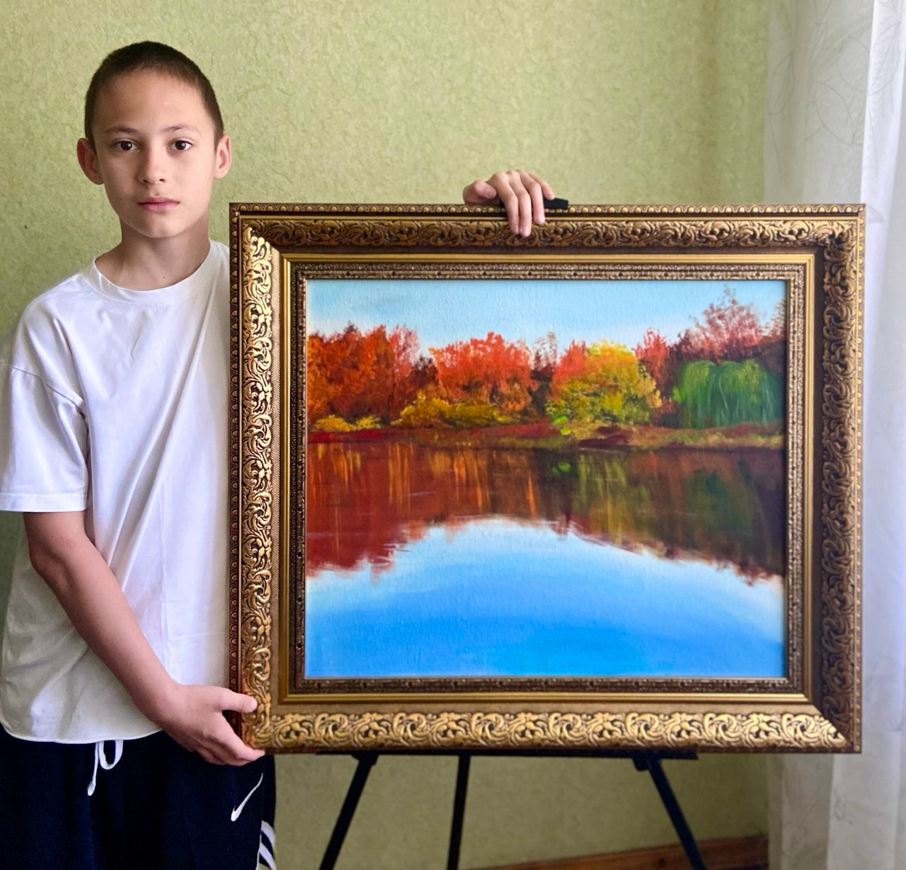 Картина маслом, осень, лес,  интерьерная картина, современный художник, живопись маслом