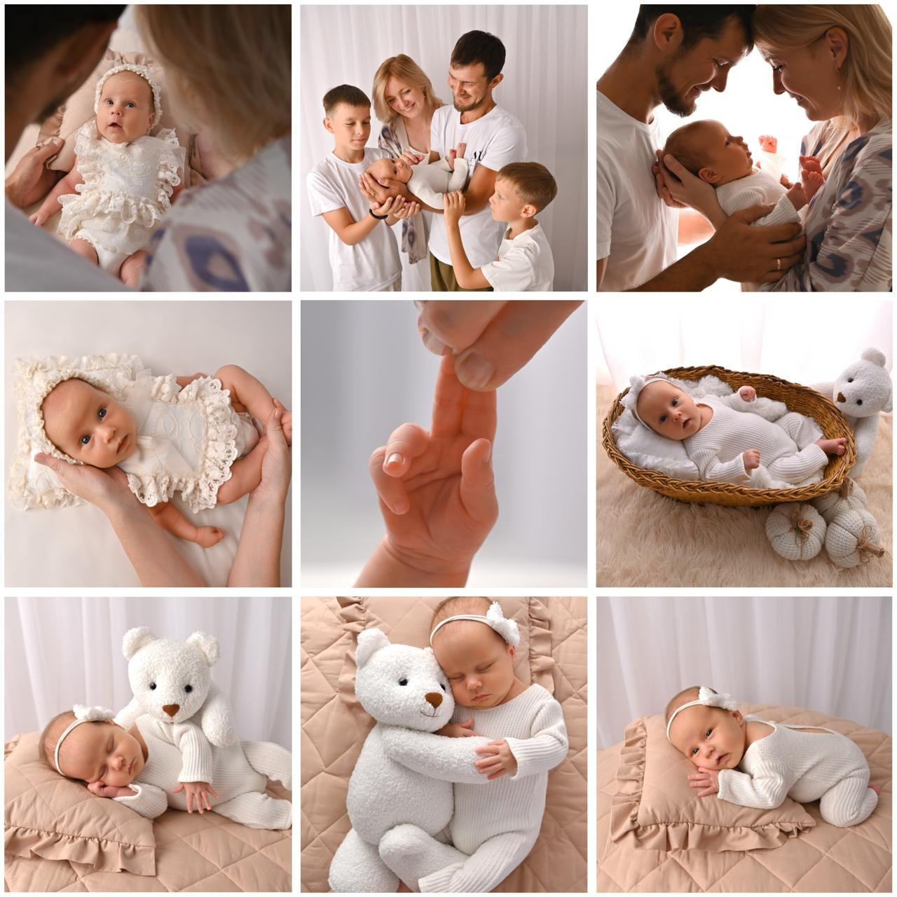 Новорожденные ньюборн. Фотограф Новорожденных и семейный Элла Огай г. Сатпаев