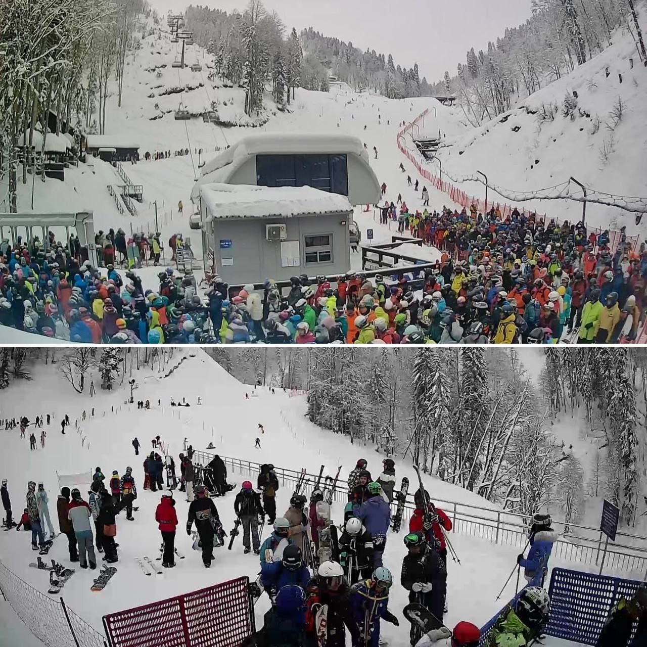 Очередь на Роза Хутор Красная Поляна. Инструкторы по горным лыжам Сочи Красная Поляна. Горнолыжная школа