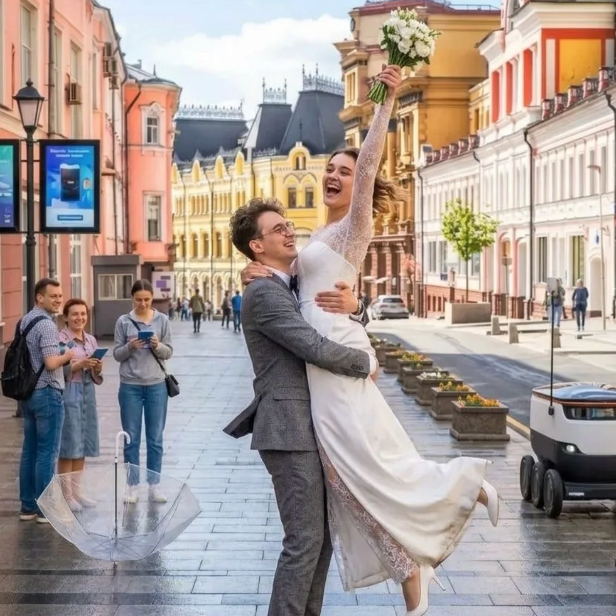 Свадебная фотосессия на Кузнецком мосту, автор фото Павел Коротков. Свадебный фотограф на углу Петровки и Кузнецкого моста, контакты на этой странице подробнее на https://foto-video-svadba.ru/