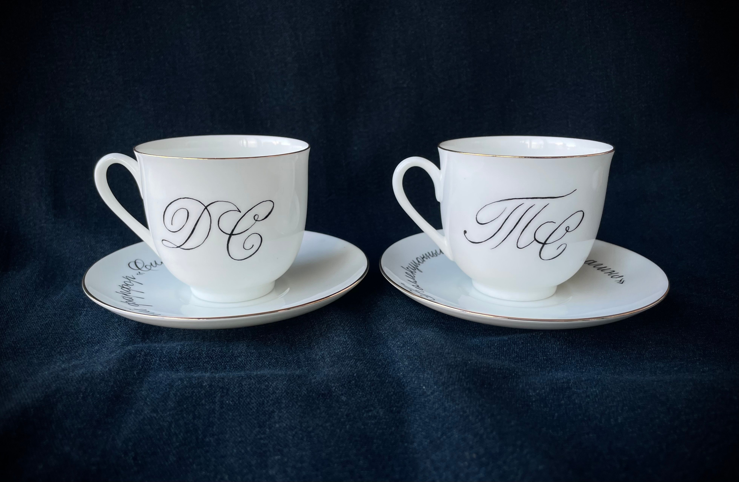 Чашка с монограммой. Изысканный семейный подарок. Роспись фарфора в Санкт-Петербурге