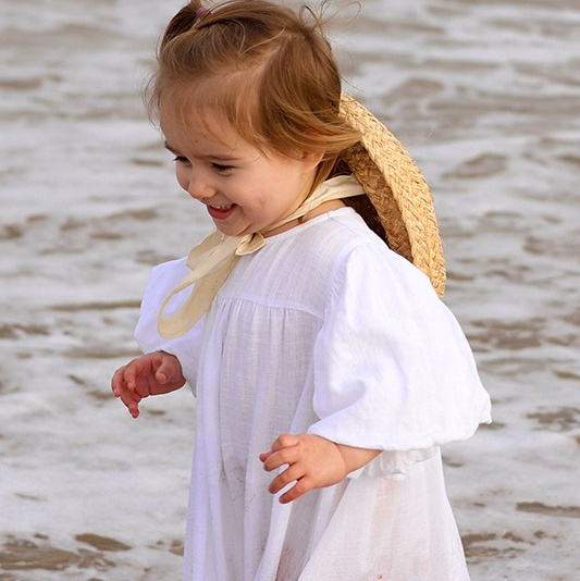 066 Платье с пышными рукавами. Эко-одежда для детей