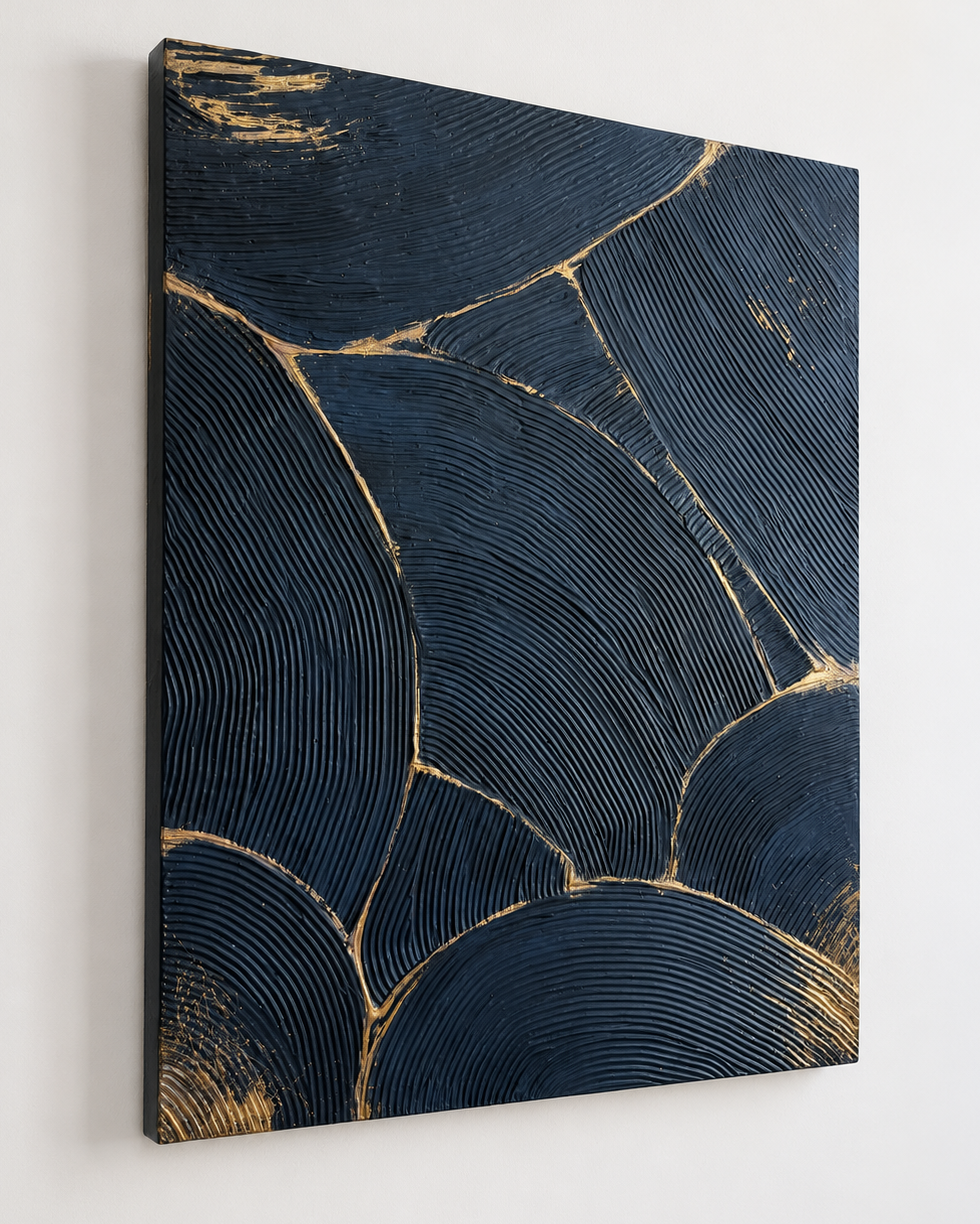 Текстурная картина «Грани. Индиго»| 80×100 см |52.000 руб. Интерьерные картины и фактурные панно на заказ — Дарья Ибрагимова