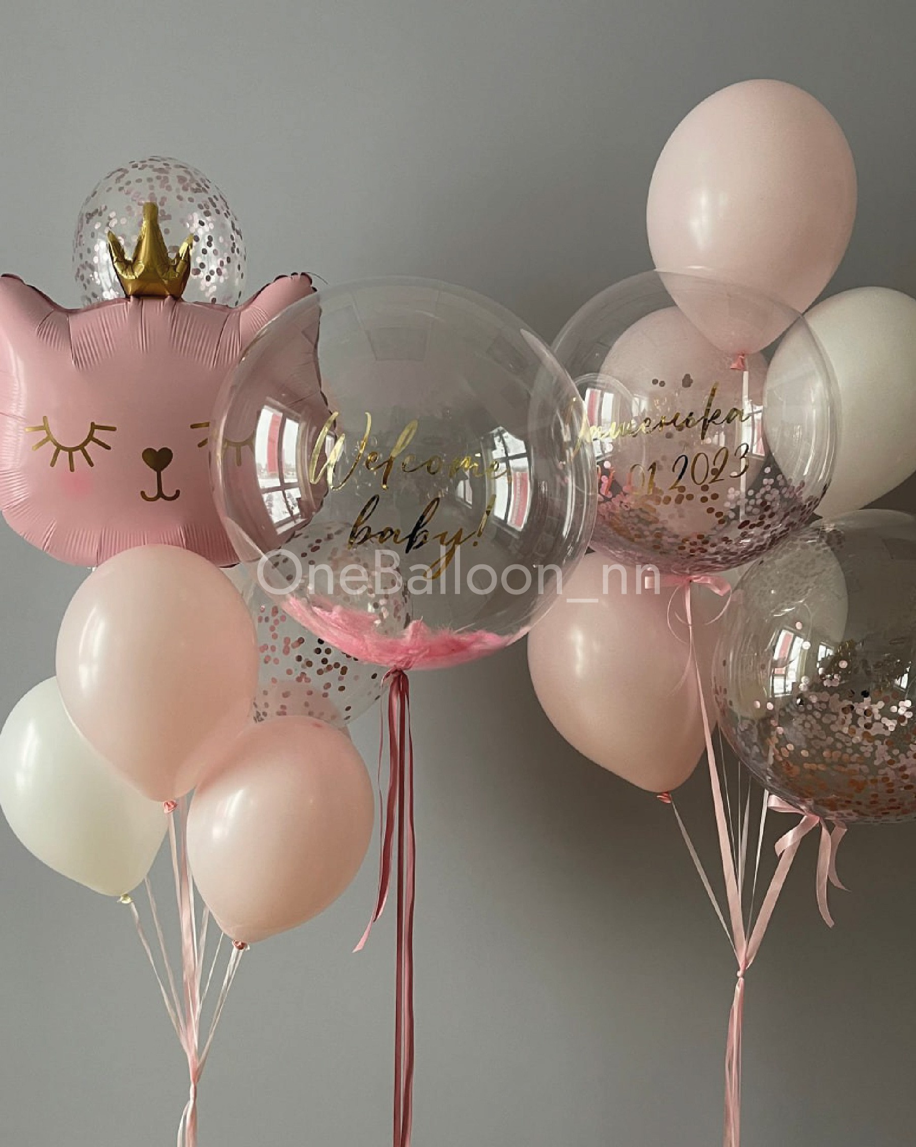 Шарики шары на выписку из роддома для девочек. One Balloon Воздушные и гелиевые шары Фотозоны Нижний Новгород