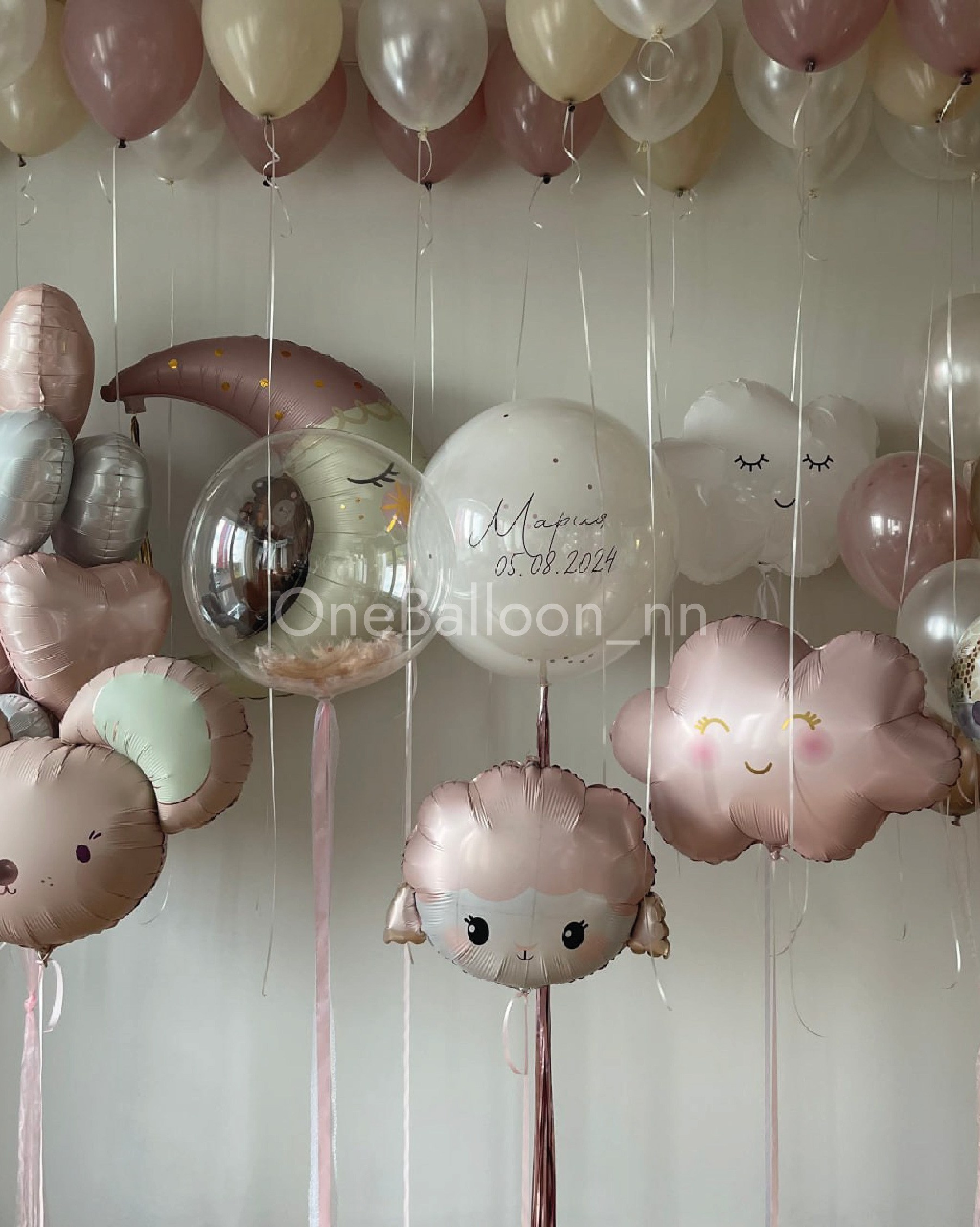 Шарики шары на выписку из роддома для девочек. One Balloon Воздушные и гелиевые шары Фотозоны Нижний Новгород