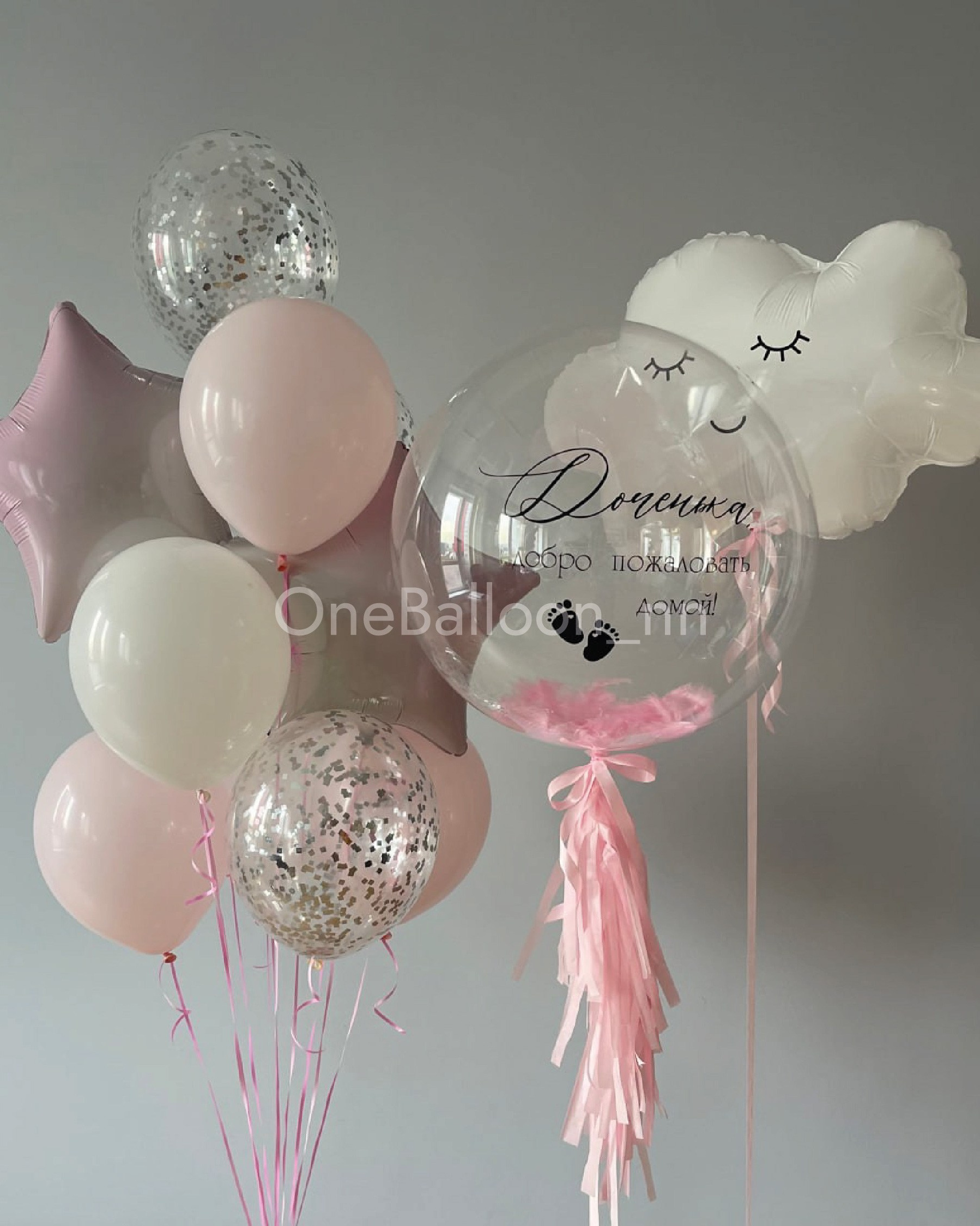 Шарики шары на выписку из роддома для девочек. One Balloon Воздушные и гелиевые шары Фотозоны Нижний Новгород