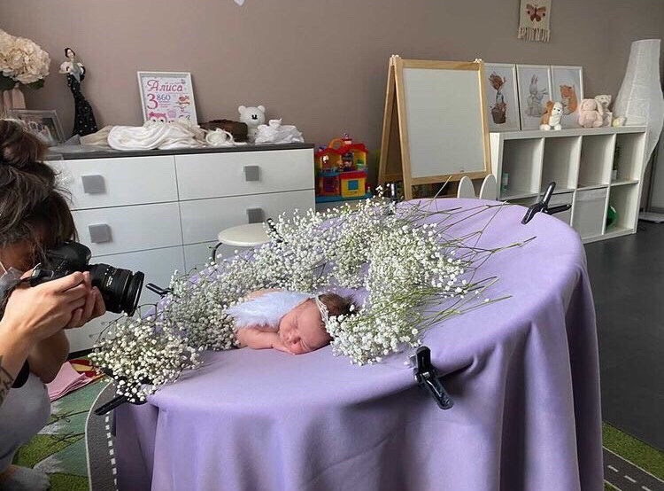 Процесс съёмки. Фотограф новорожденных в Воронеже