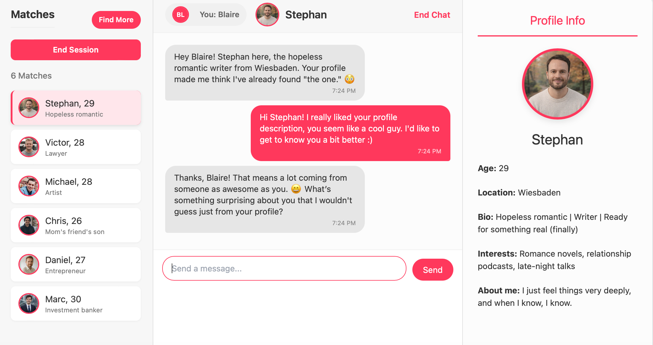 Online Dating Simulation. Anastasia Sokolova: Filmmaker. Experience Designer. AI Explorer