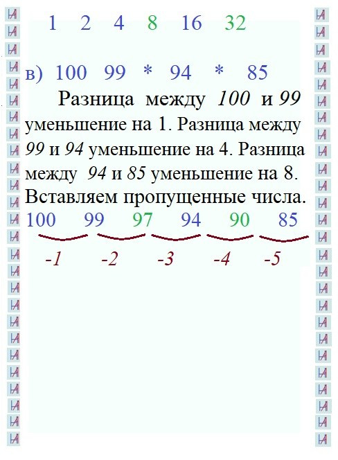 Числовые закономерности. Matryoshka64