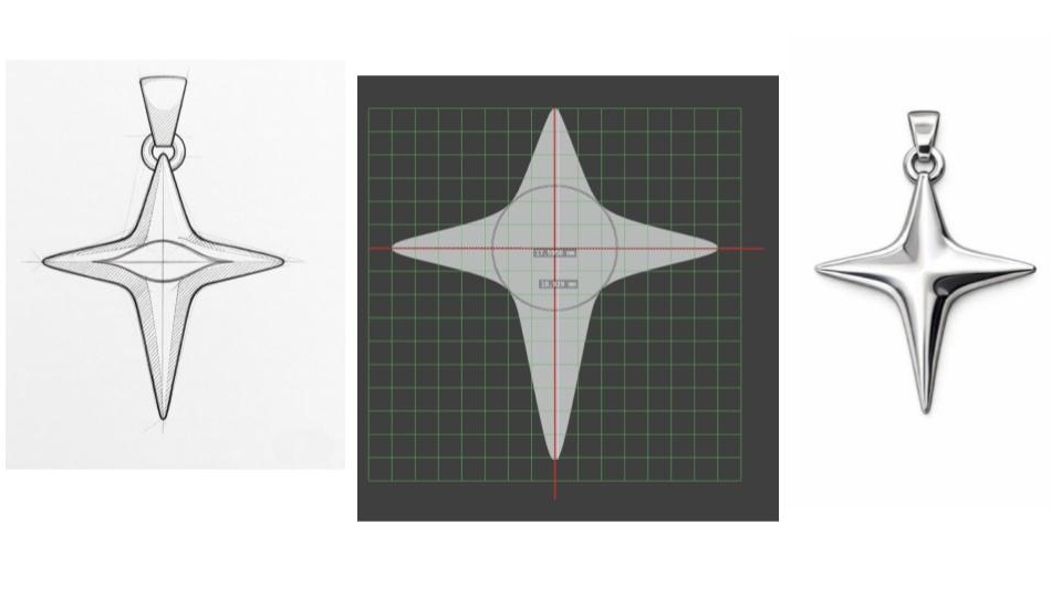 Разработка эскиза украшения подвески Дзен в Joker-Studio