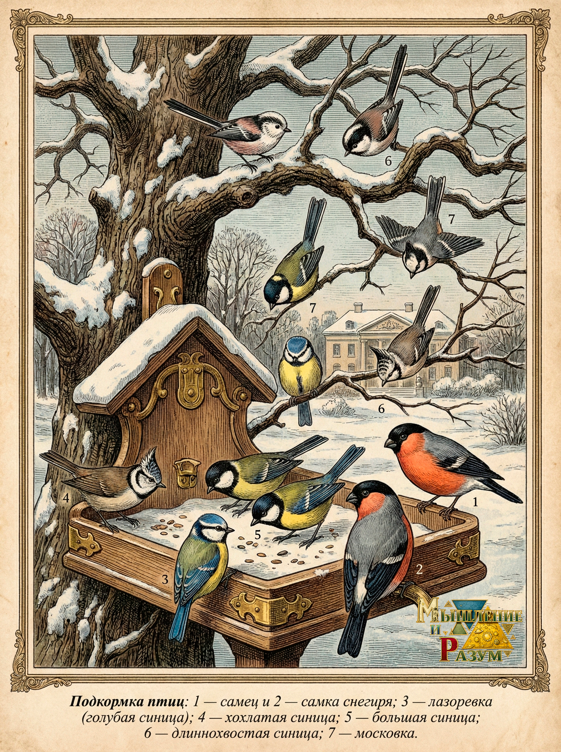 Подкормка птиц зимой. Мышление и разум