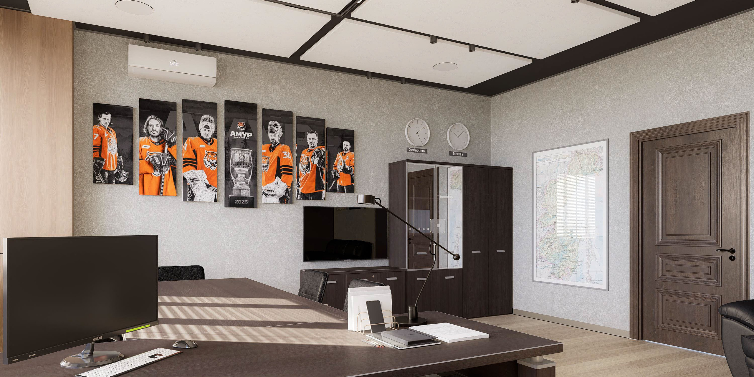 ХК «Амурские тигры» Кабинет директора. Архитектурно-дизайнерское бюро ROOMS
