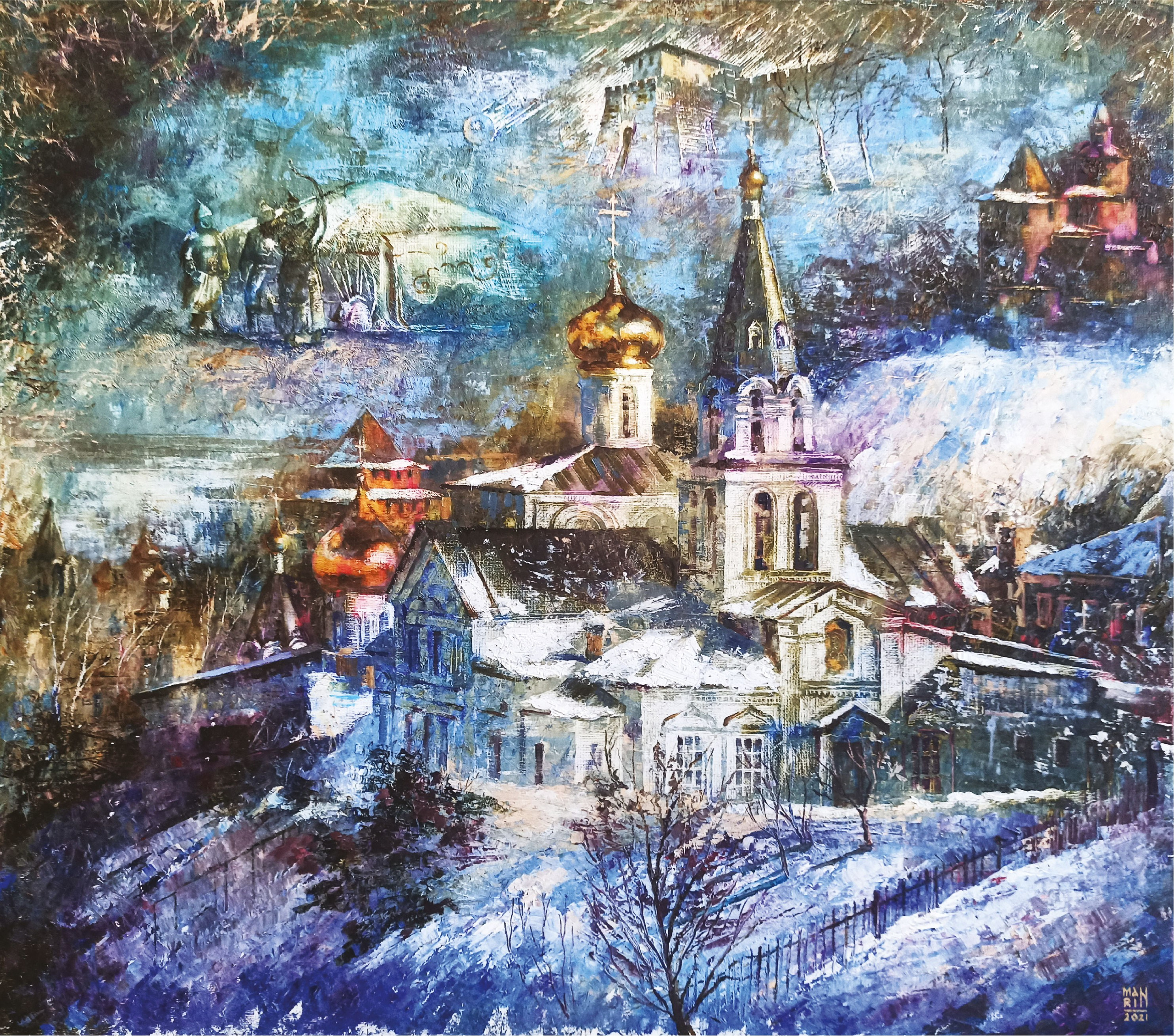 картины, интерьерные картины, картины маслом, масло, природа, живопись, Нижний Новгород, город, картина с Нижнем Новгородом, виды Нижнего, церковь, картина с церковью, усадьба, старина, ретро стиль, прогулка по Нижнему, осень, осенняя картина, Старый Нижний, нижегородские виды, панорама, старый город, монастырь, Ильинская церковь, зима, пейзаж с зимой, кремль