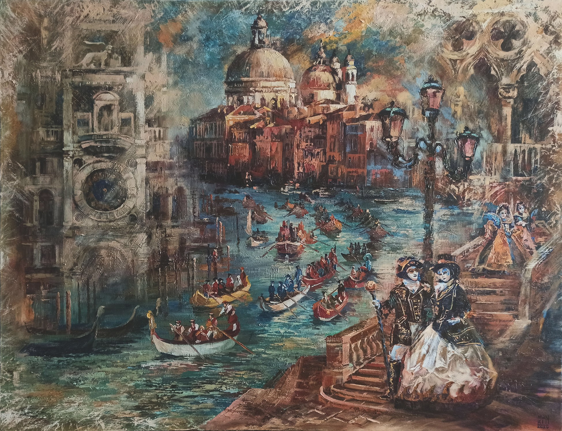 картины, интерьерные картины, картины маслом, масло, природа, живопись, Венеция, старый город, сказочная Венеция, маскарад, карнавал