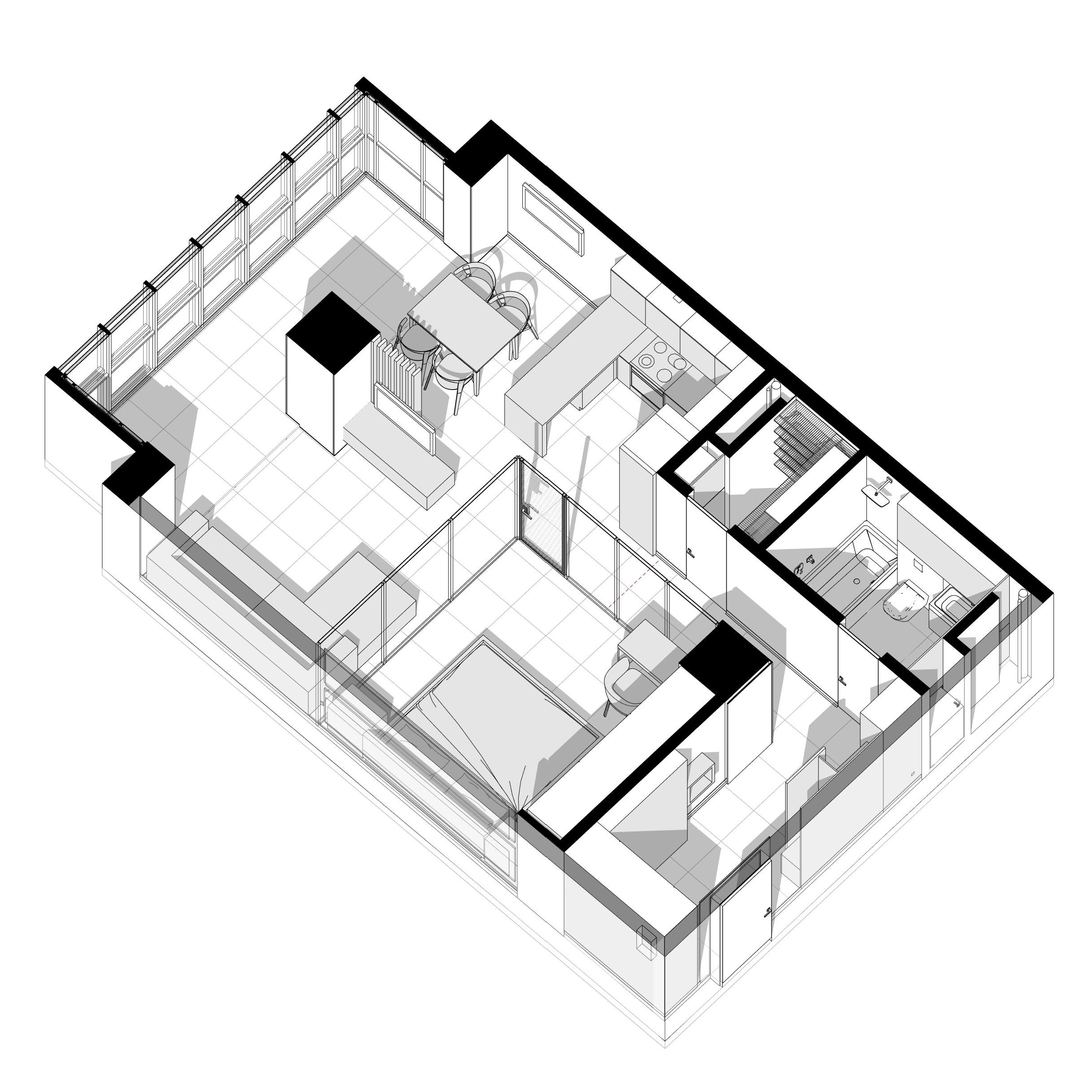Квартира ЖК Кристалл Игорь. Архитектурно-дизайнерское бюро ROOMS