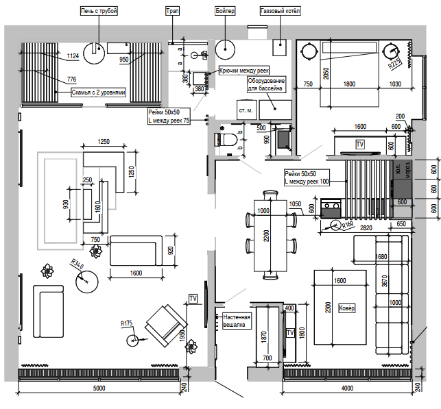 Дизайн интерьера частного банного комплекса «Scala spa» в Самаре и Тольятти. Студия дизайна интерьера «Строчка» | Москва, Санкт-Петербург, Самара, Казань, Тольятти, Ульяновск и другие города России