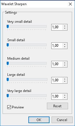 Wavelet Sharpen для повышения резкости луны в Astra Image