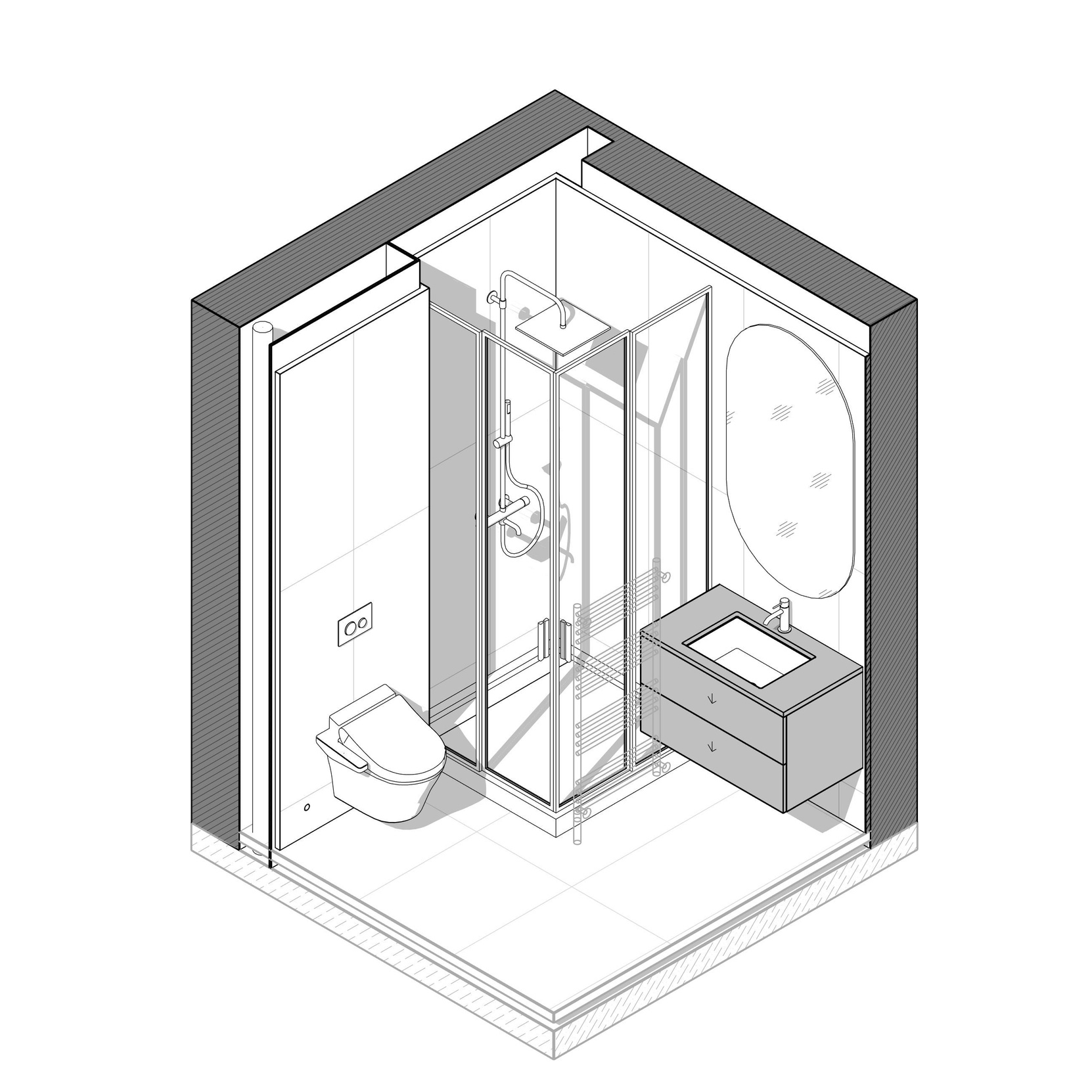 Квартира ЖК Полюса ЮГ 146. Архитектурно-дизайнерское бюро ROOMS