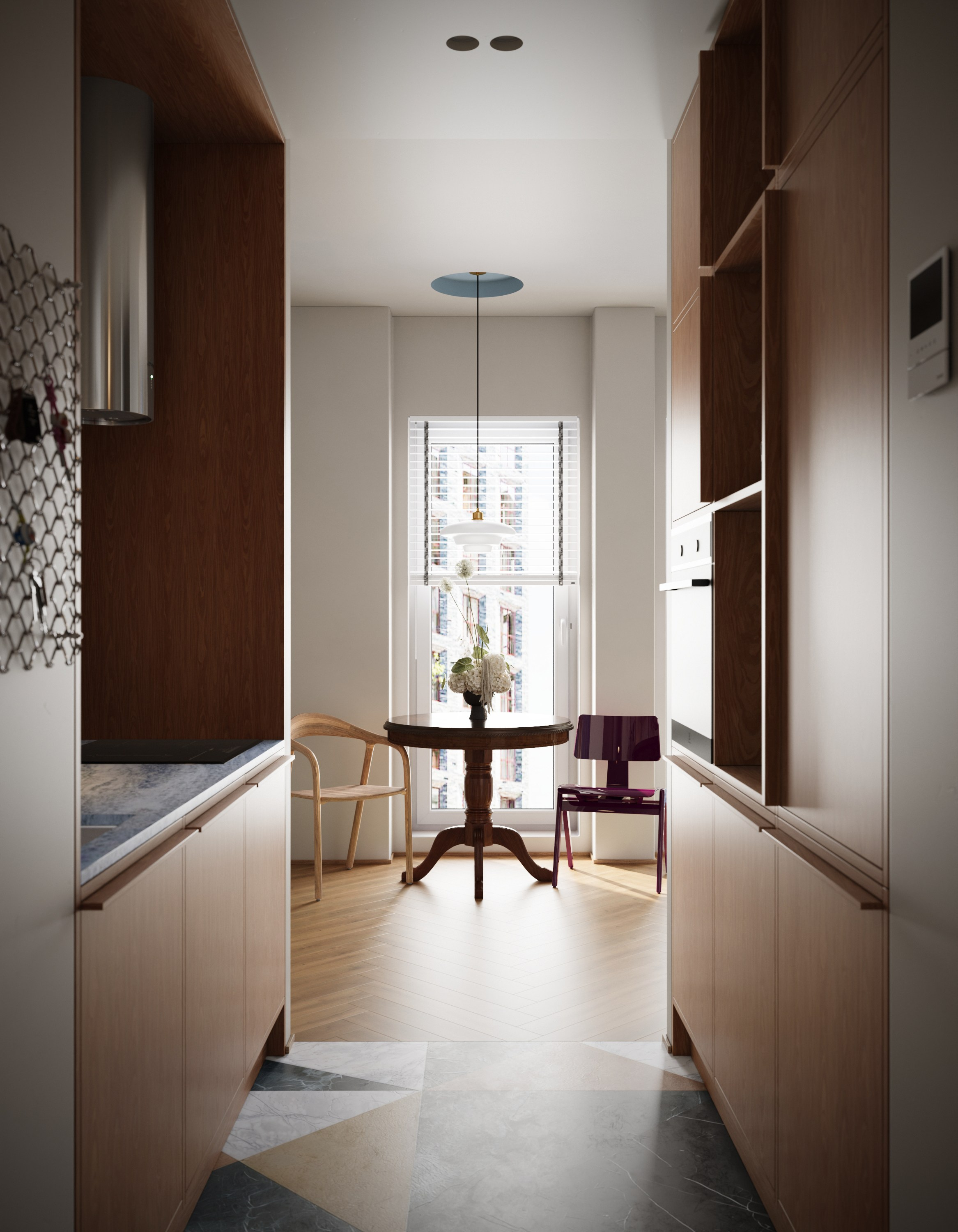 Interior design project of modern studio apartment (residential complex Sreda na Lobachevskogo). KSYUSCHENKA — Interior design practice