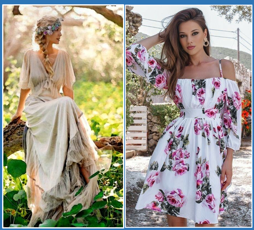 Платье в романтическом стиле и образе