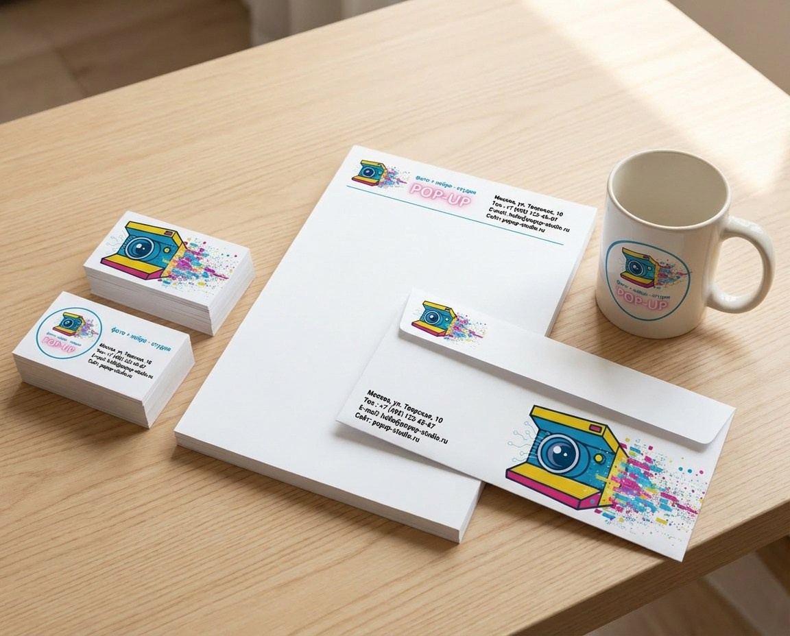 Дизайн и брендинг — логотип, фирстиль, оформление соцсетей | POP-UP. Фото + нейро — студия «POP-UP»