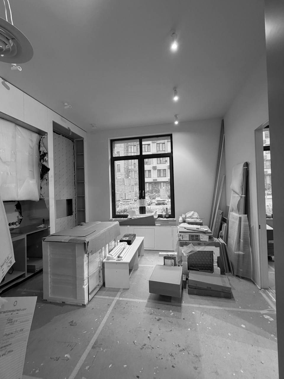 Kitchen space during renovation before the finishes were completed