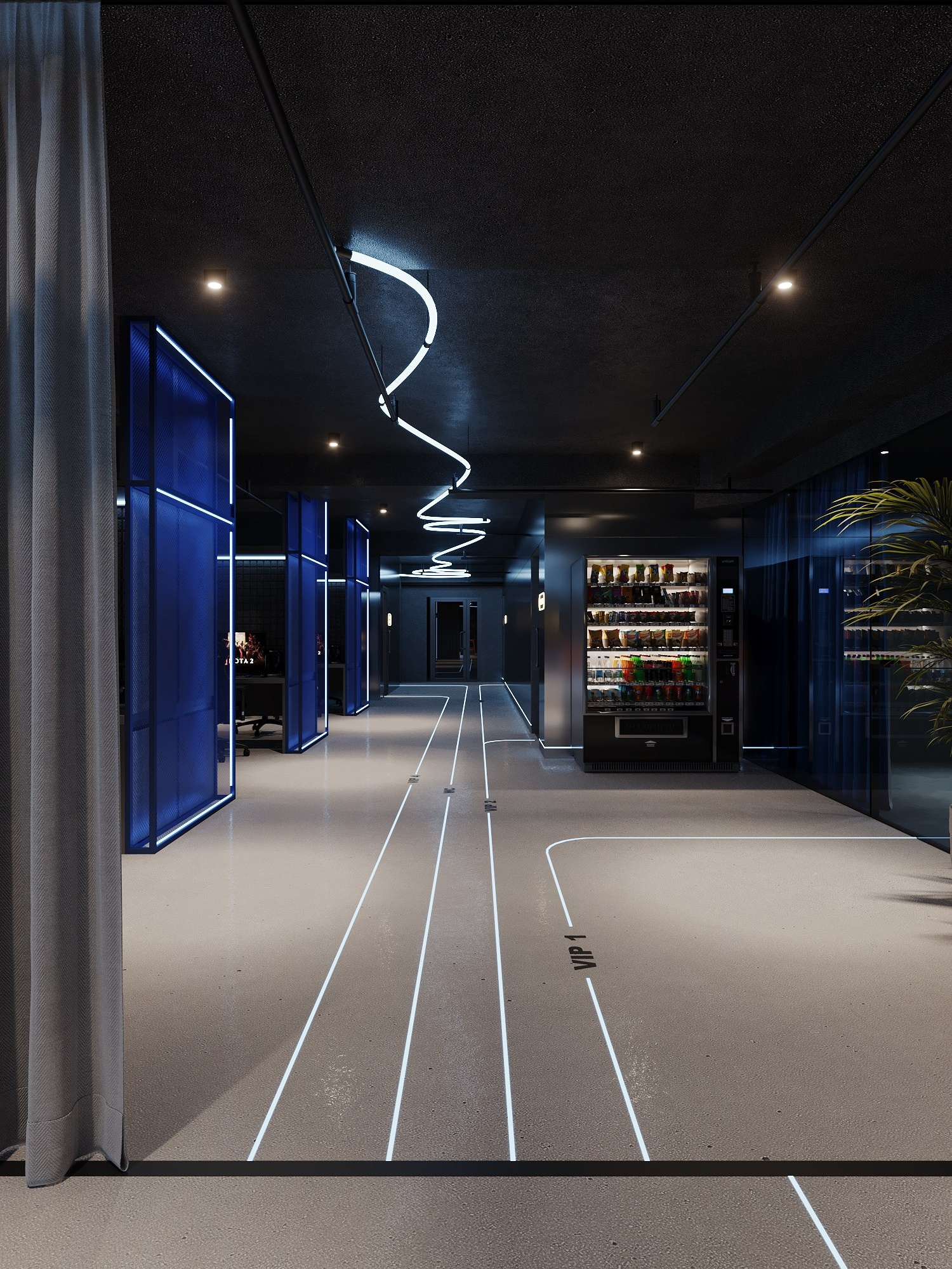 КОМПЬТЕРНЫЙ КЛУБ в КРК «ЗАРЯ» / 520 м². Rezells Architects — студия дизайна жилых и коммерческих интерьеров