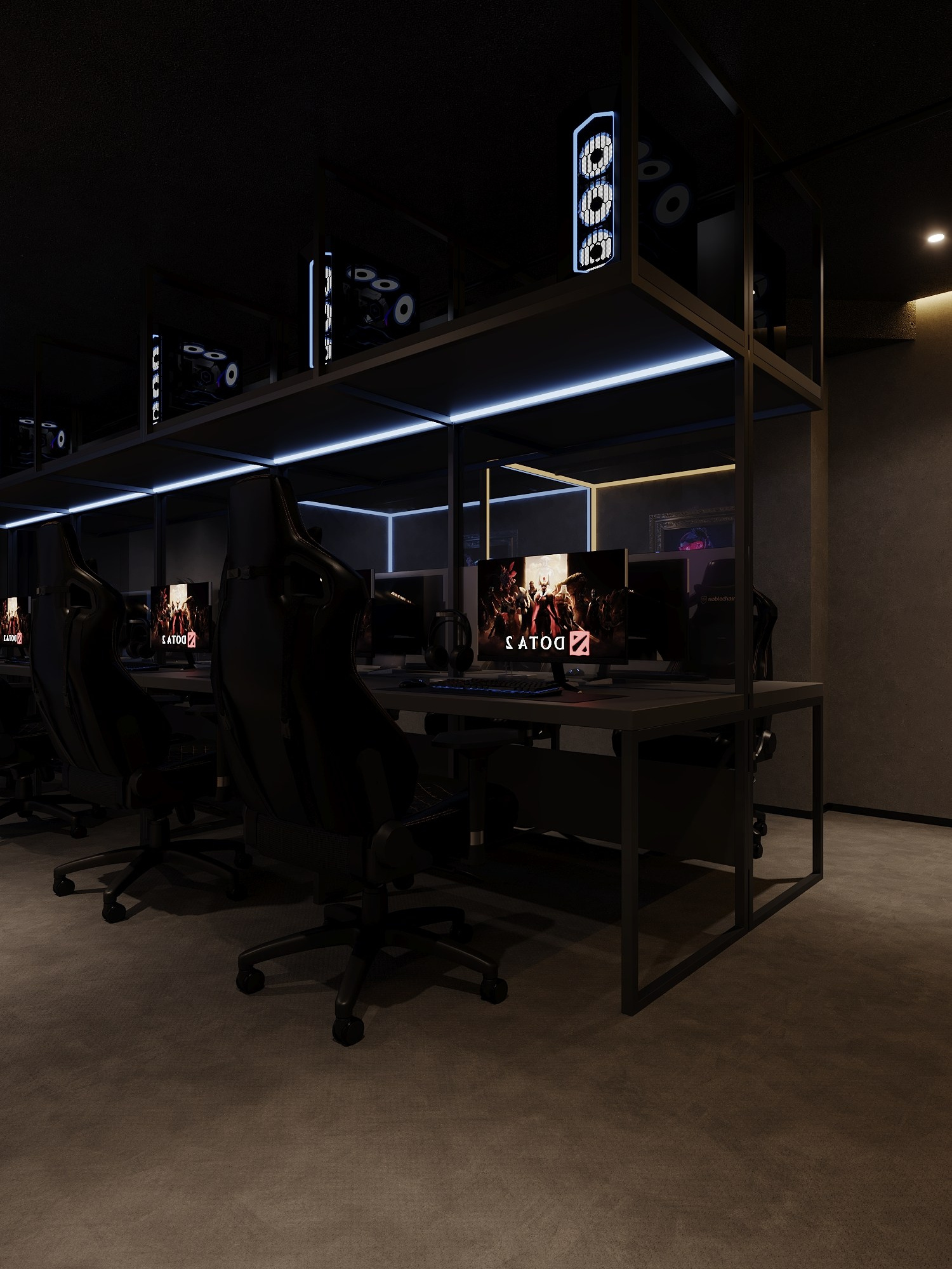 КОМПЬТЕРНЫЙ КЛУБ в КРК «ЗАРЯ» / 520 м². Rezells Architects — студия дизайна жилых и коммерческих интерьеров