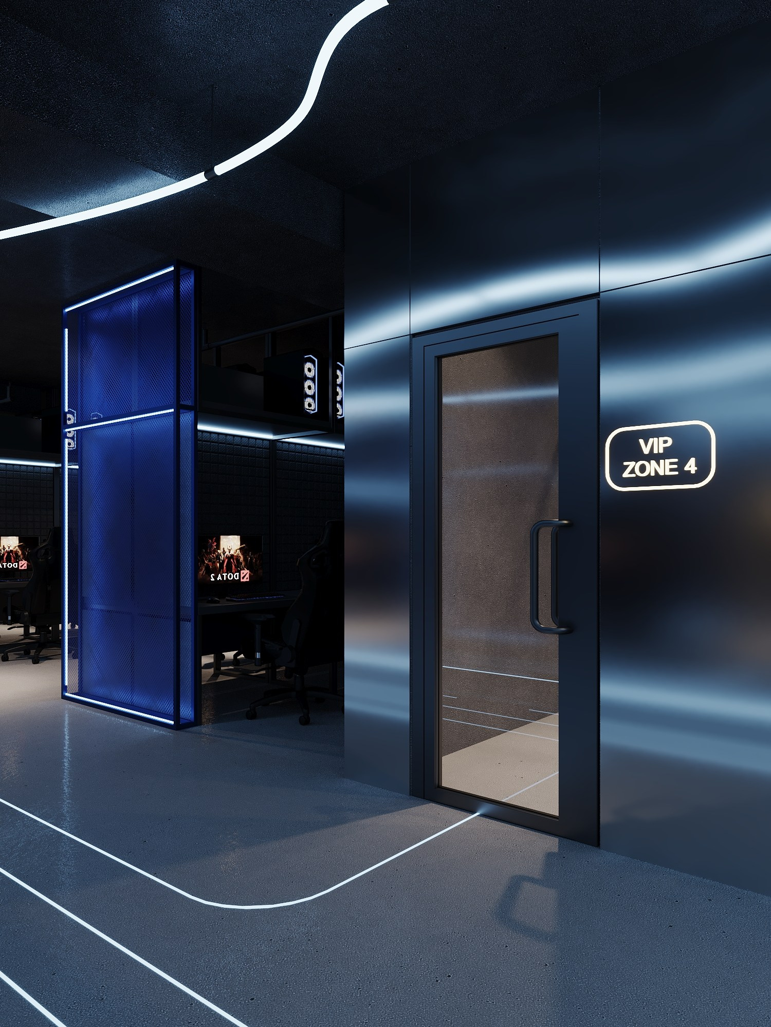 КОМПЬТЕРНЫЙ КЛУБ в КРК «ЗАРЯ» / 520 м². Rezells Architects — студия дизайна жилых и коммерческих интерьеров