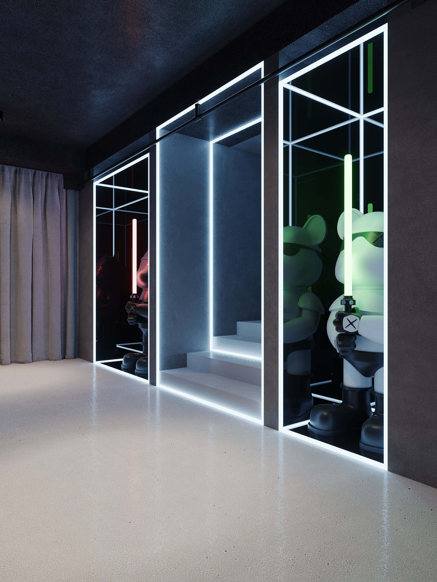 КОМПЬТЕРНЫЙ КЛУБ в КРК «ЗАРЯ» / 520 м². Rezells Architects — студия дизайна жилых и коммерческих интерьеров