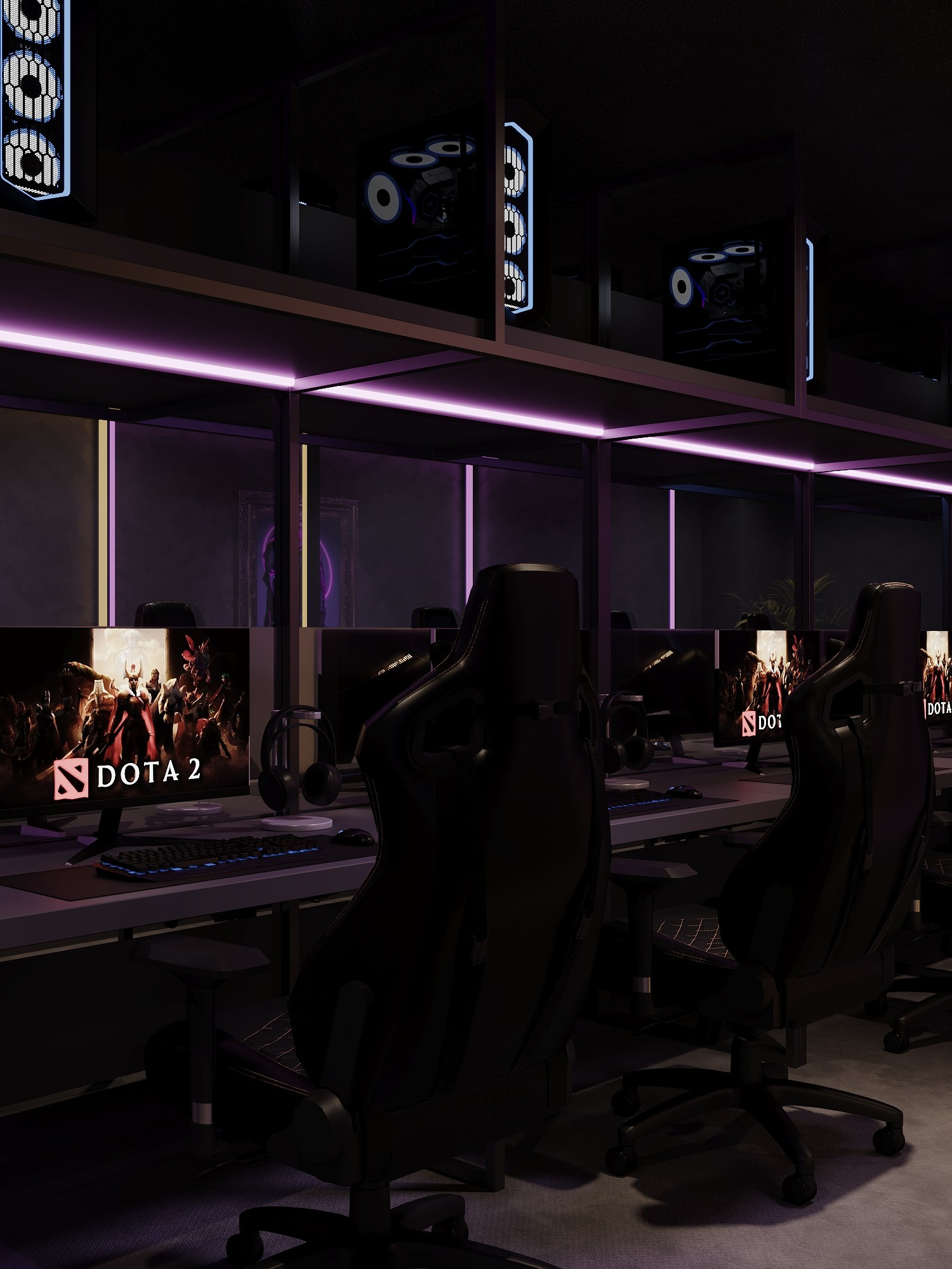 КОМПЬТЕРНЫЙ КЛУБ в КРК «ЗАРЯ» / 520 м². Rezells Architects — студия дизайна жилых и коммерческих интерьеров