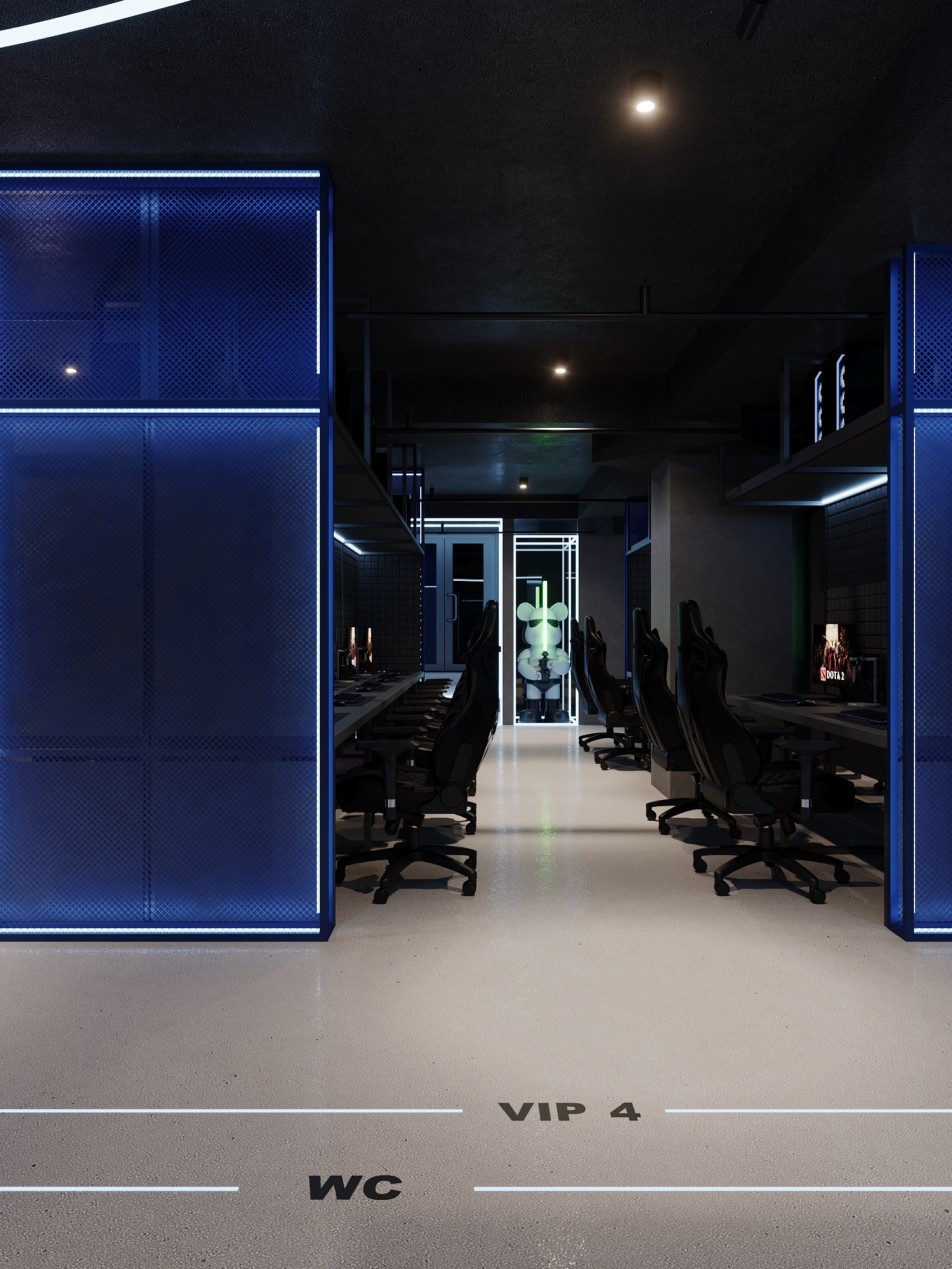 КОМПЬТЕРНЫЙ КЛУБ в КРК «ЗАРЯ» / 520 м². Rezells Architects — студия дизайна жилых и коммерческих интерьеров