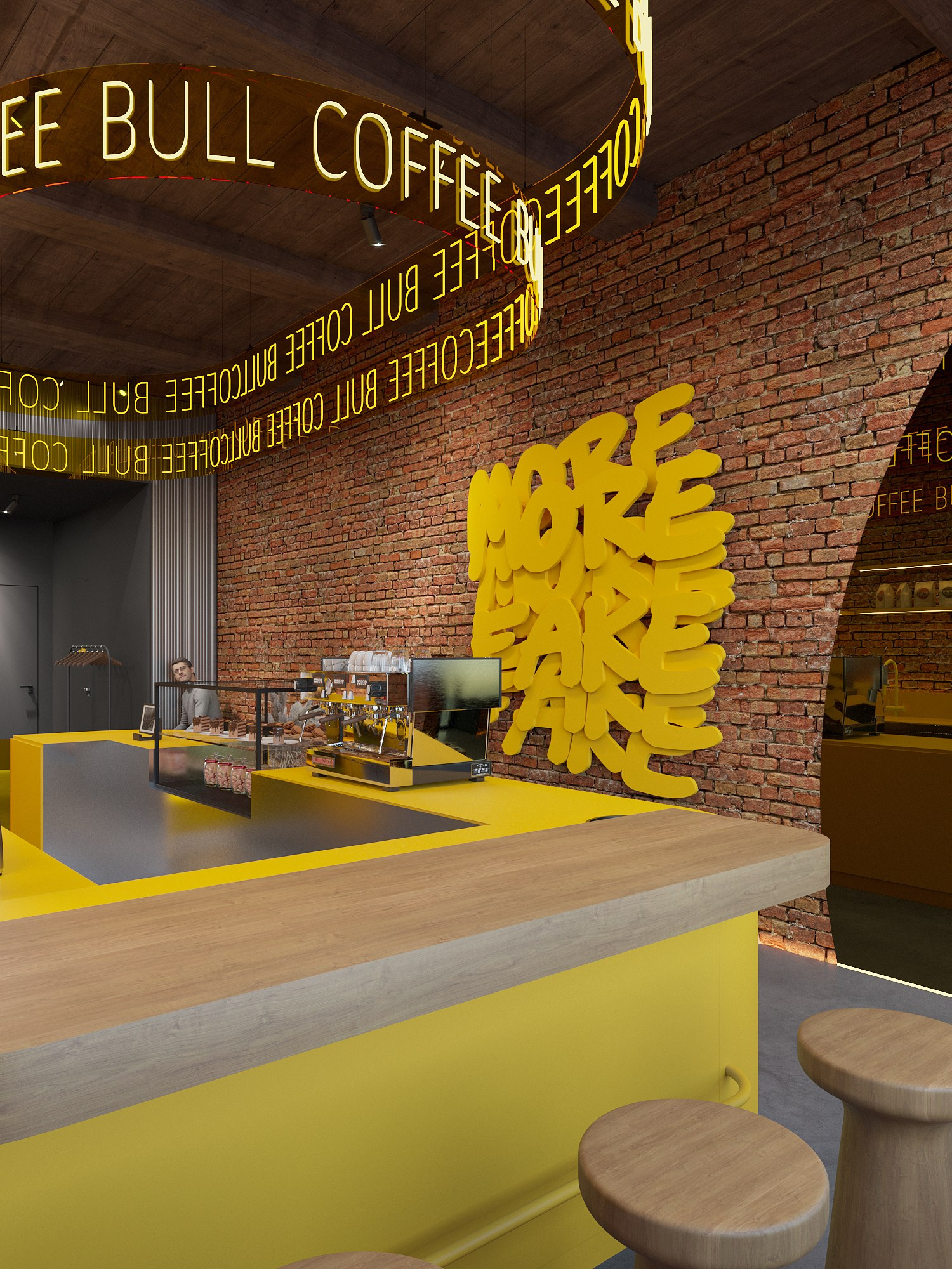 COFFEEBULL / кофейня, 98 м². Rezells Architects — студия дизайна жилых и коммерческих интерьеров