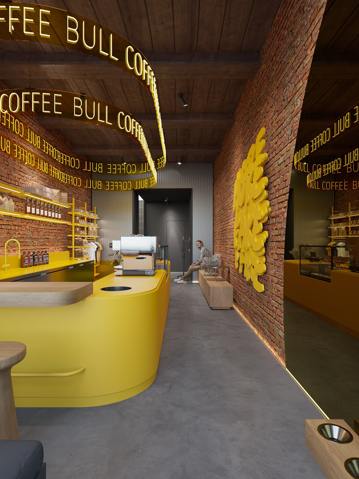 COFFEEBULL / кофейня, 98 м². Rezells Architects — студия дизайна жилых и коммерческих интерьеров