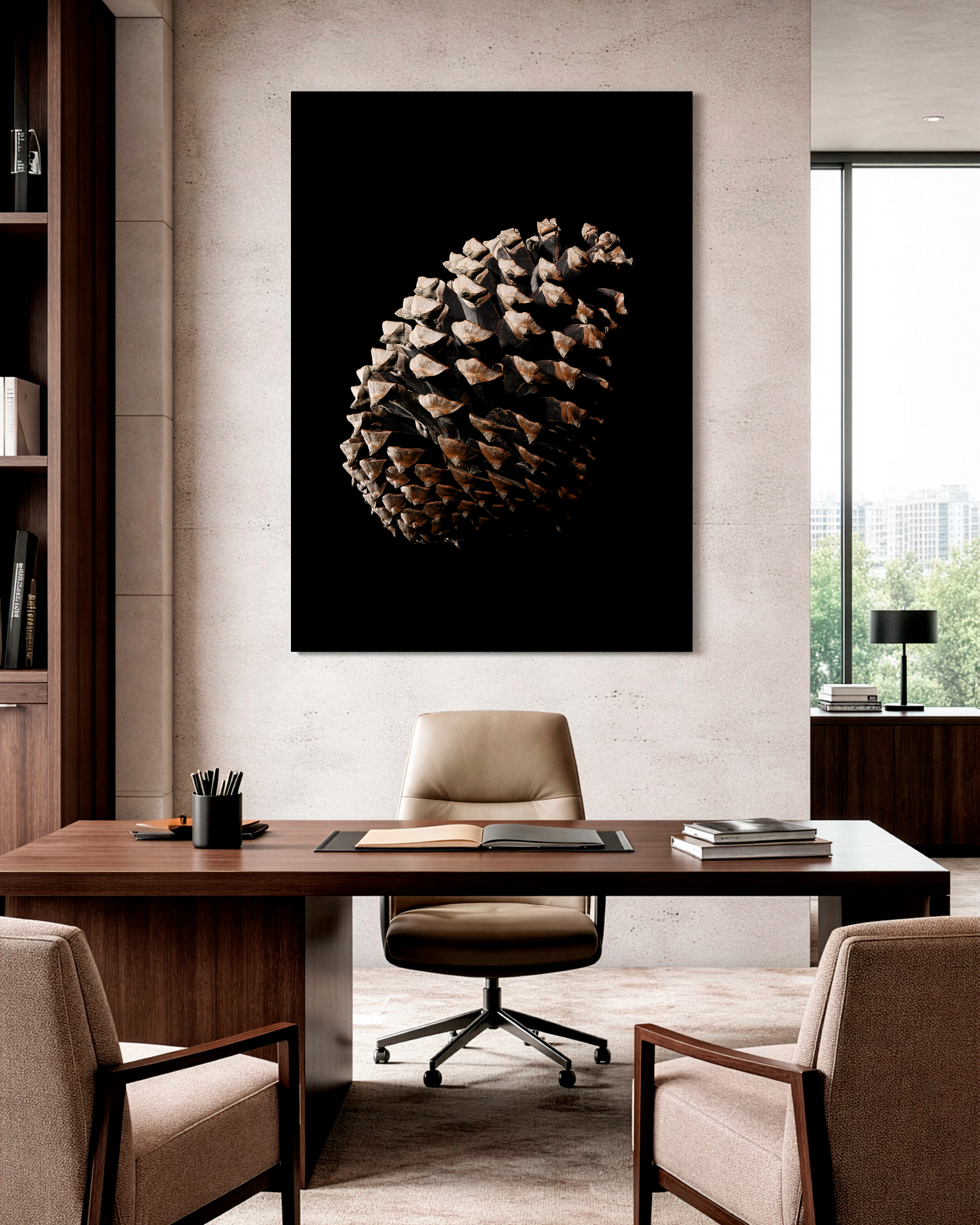 Работа из серии DENSITY в современном интерьере офиса, авторская арт-фотография Дмитрия Лукьянова