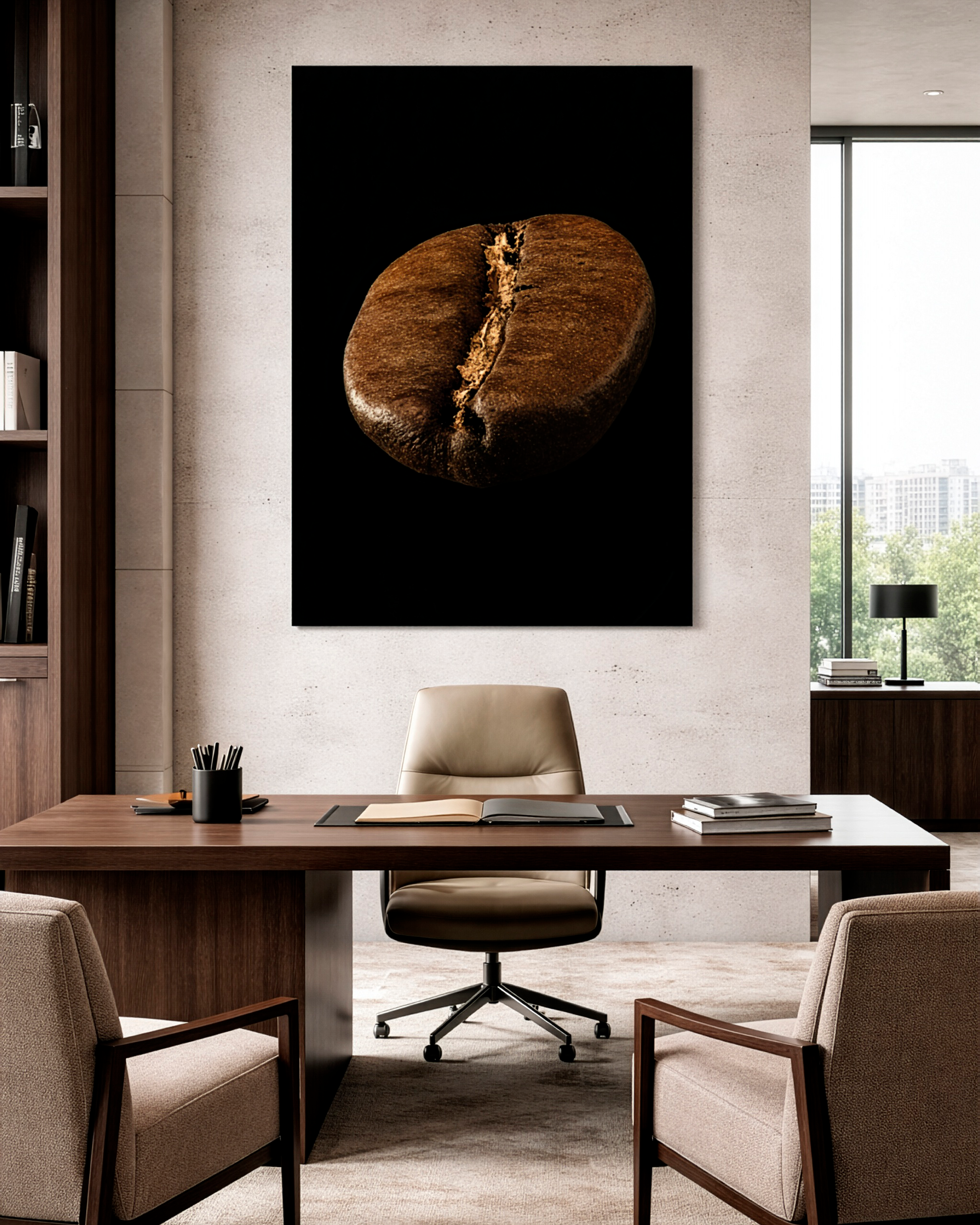 Работа из серии DENSITY Дмитрия Лукьянова в минималистичном интерьере