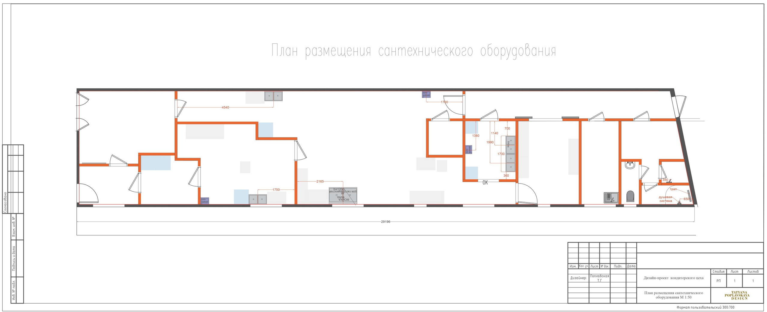 Дизайн-проект кондитерского цеха в Сочи. Интерьерный дизайнер в Сочи Поплавская Татьяна. Проектирование интерьеров и организация процесса ремонта