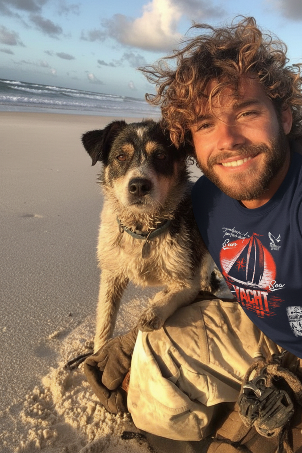 На изображении реальный товар - футболка. Все остальное сделано с помощью нейросетей