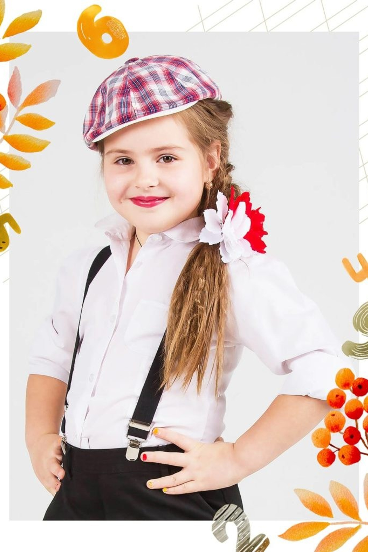 Школьная виньетка и фон для портрета