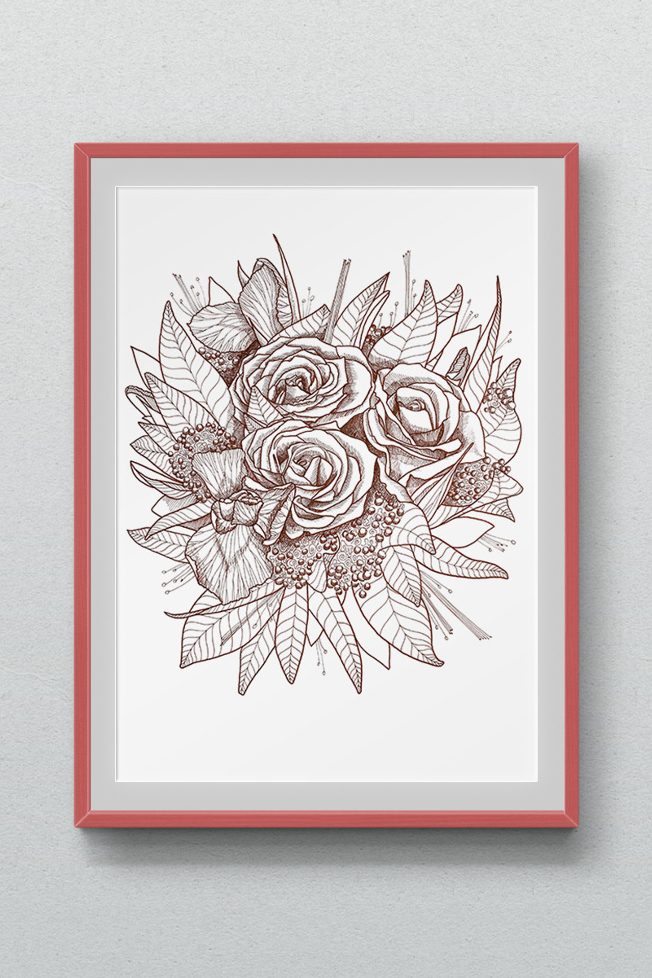 Букет с ирисами и розами