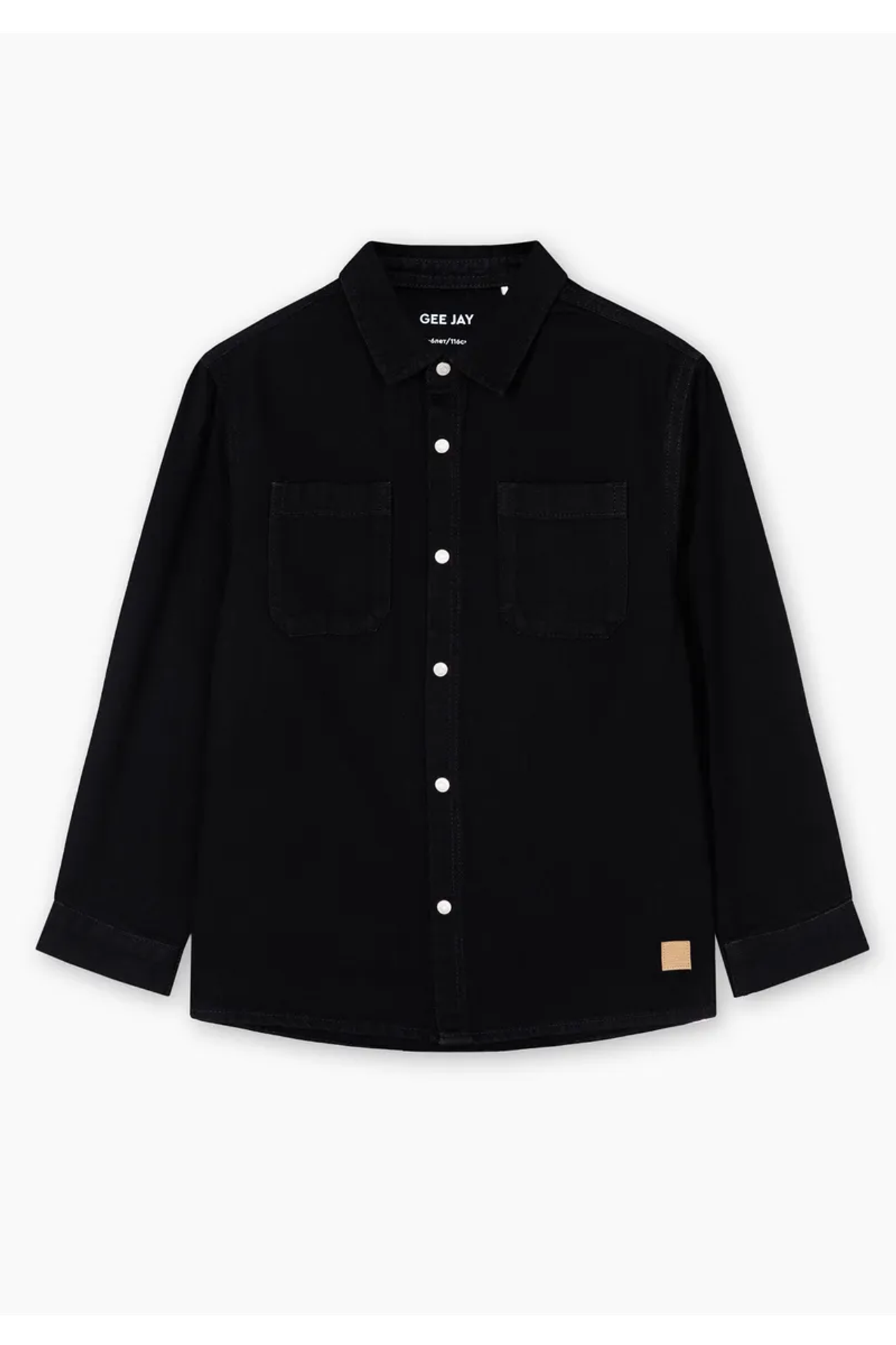 РУБАШКА ЧЕРНАЯ ДЖИНСОВАЯ 116-120. Фотостудия в Люберцах