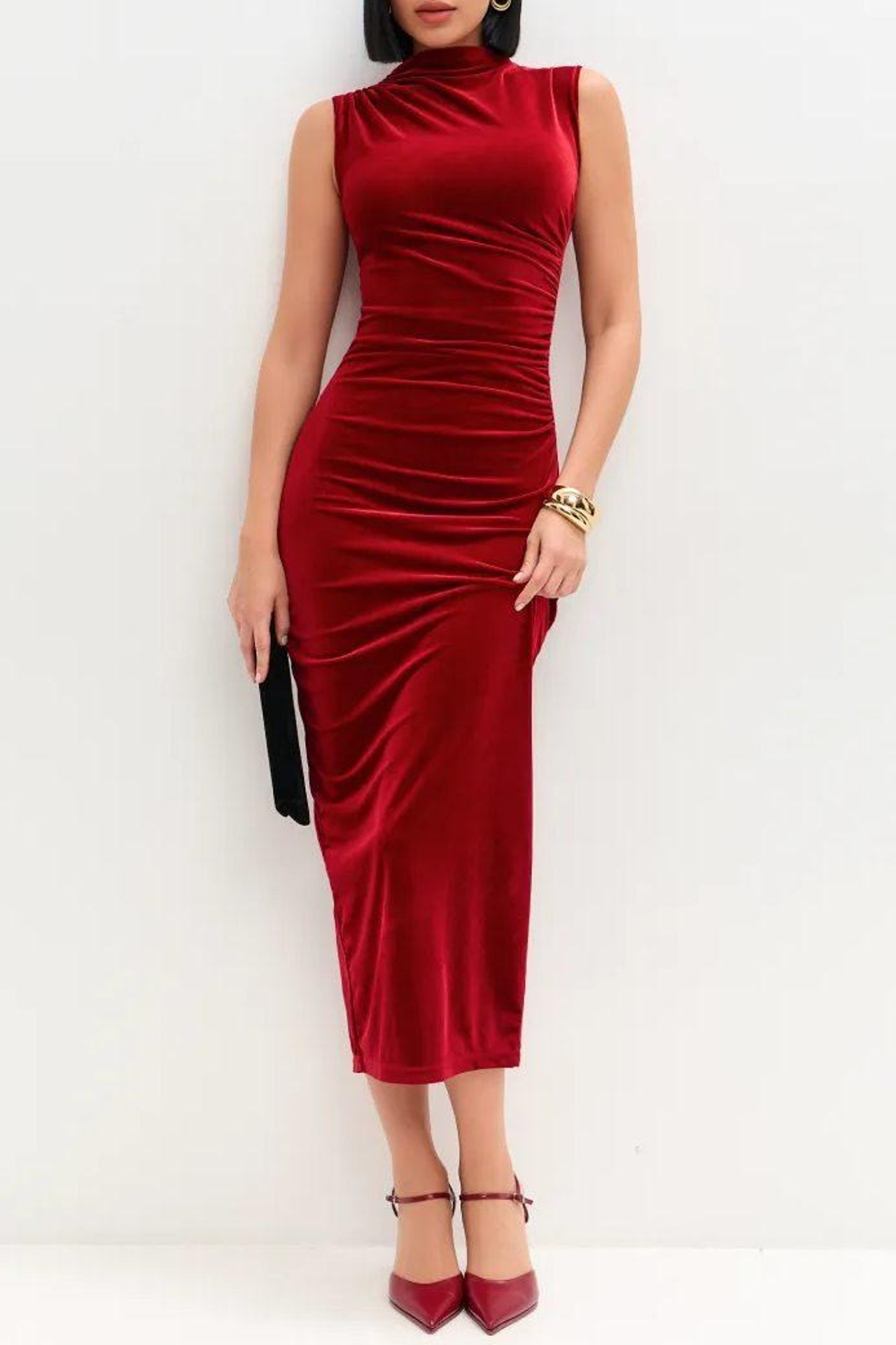 ПЛАТЬЕ БАРХАТНОЕ НОВОГОДНЕЕ 40-44. Фотостудия в Люберцах