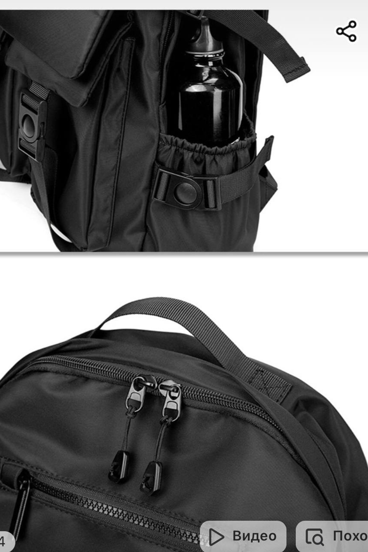 Эстетичная съемка с акцентом на качество швов и фурнитуру рюкзаков