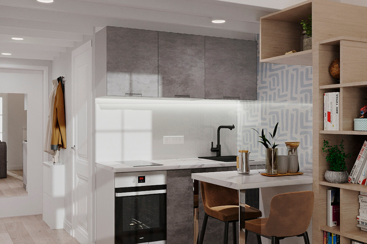 Апартаменты с антресолью 18 м²