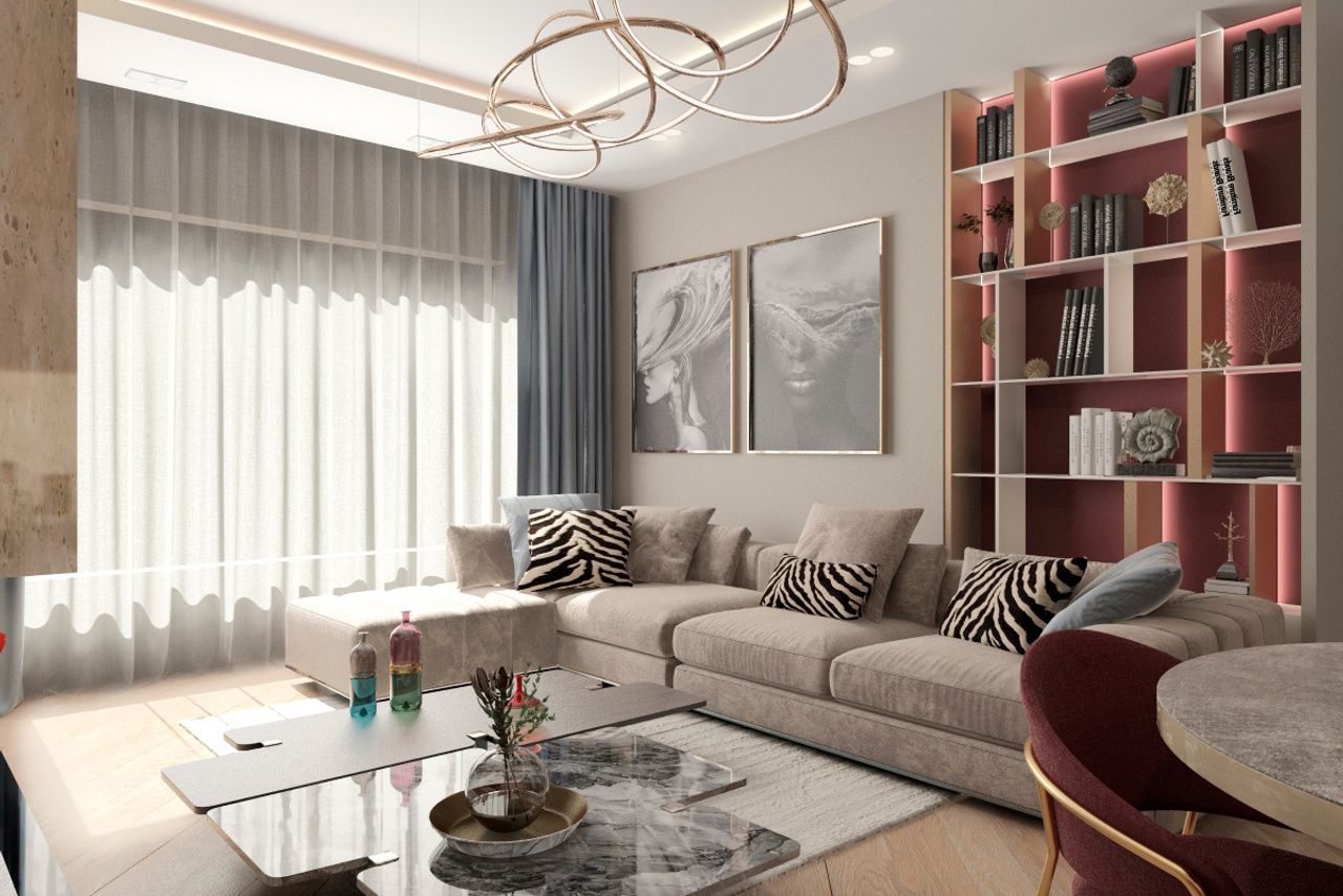 Квартира в пудровых тонах