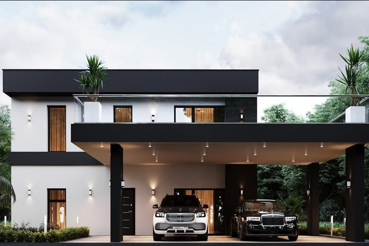 Энергосберегающий, функциональный и эстетичный дом в стиле Hi-tech. Дом на небольшом и угловом участке